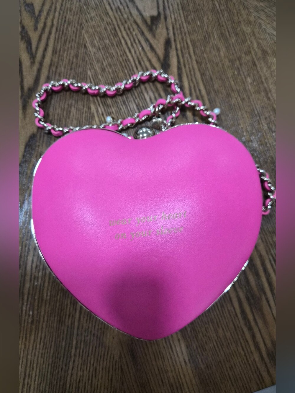 KATE SPADE Oh La La Bellini Wear Heart On Sleeve Charm 3D Pink Crossbody